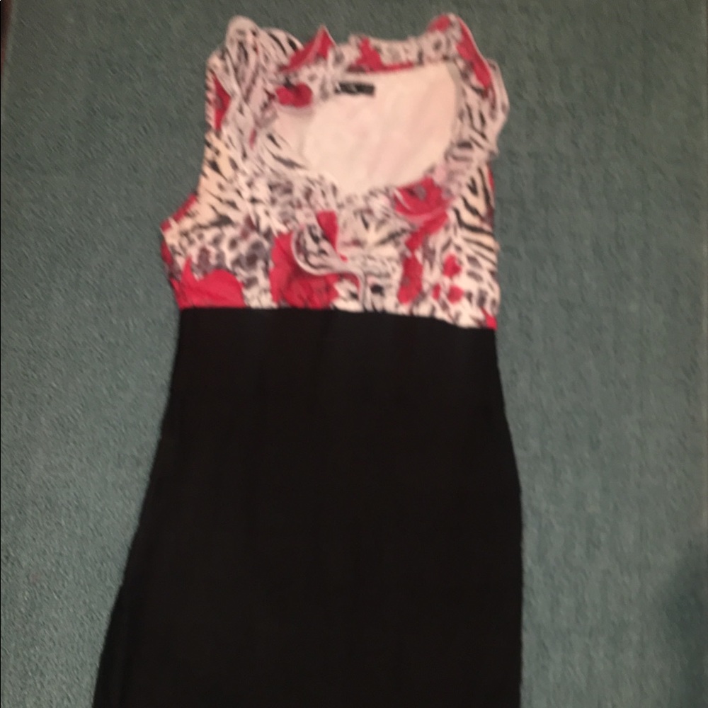 Dress with flower printed top